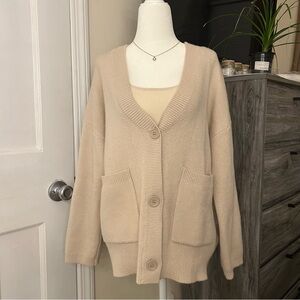 Princess Polly Oversized Cream Cardigan